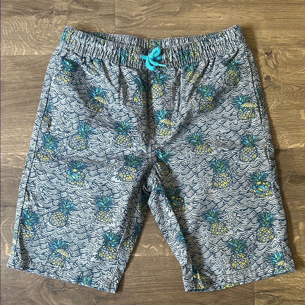UNIONBAY Pineapple Print Swim Shorts - Gray and Blue